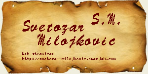 Svetozar Milojković vizit kartica